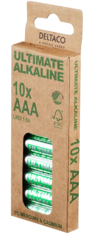 Batteri Deltaco Alkaline AAA 10pk