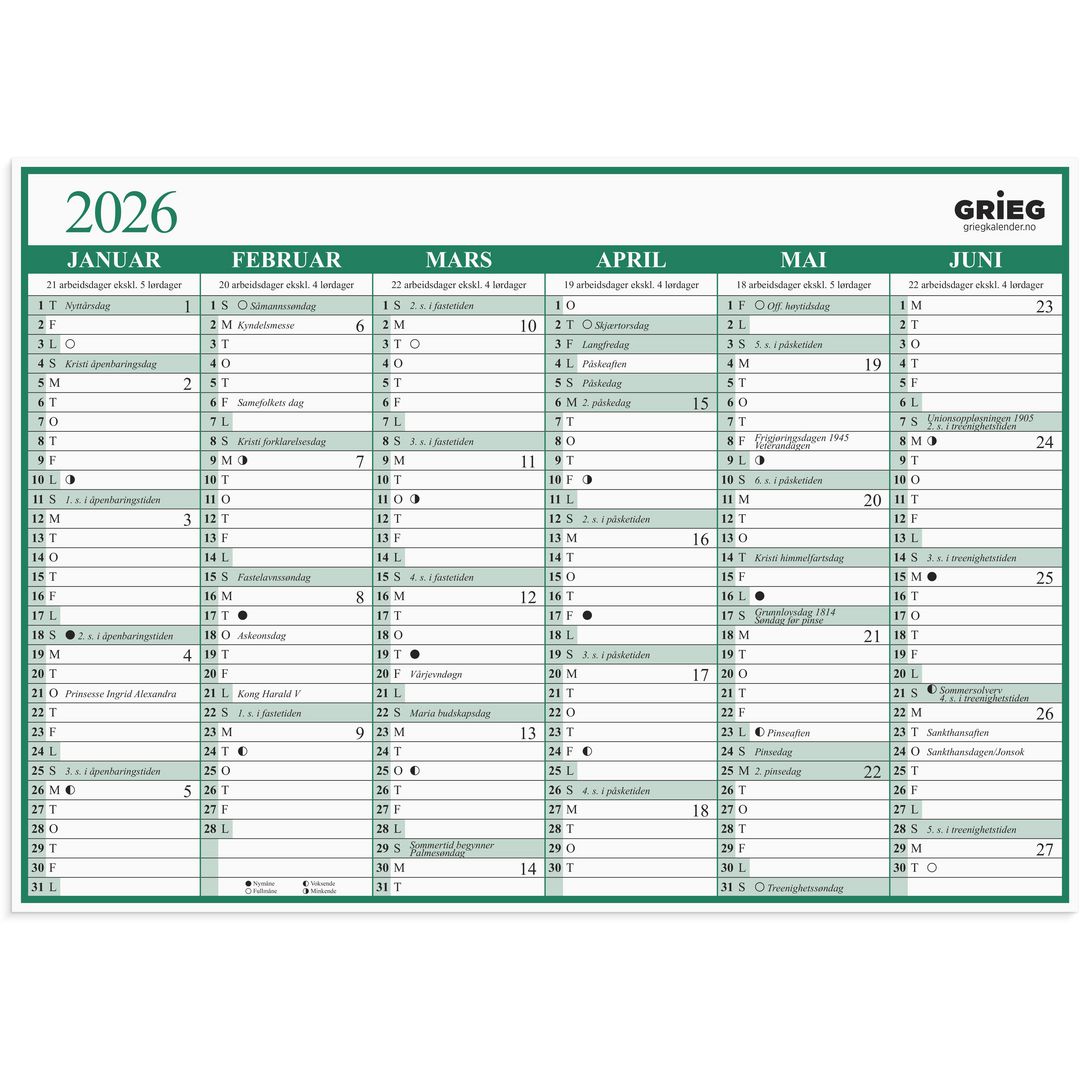 Platekalender A4 Enkel 2026 Zareus Office platekalender-a4-enkel-2026-zareus-office