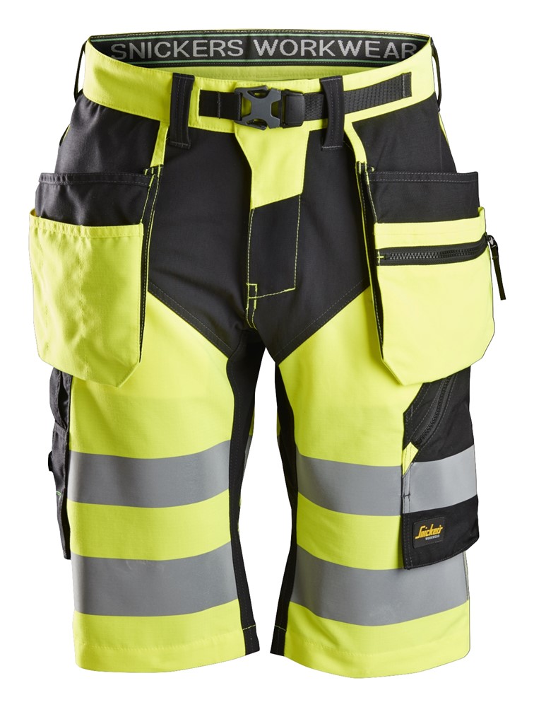 6933 High-Vis Shorts m/hylsterlommer, Kl 1