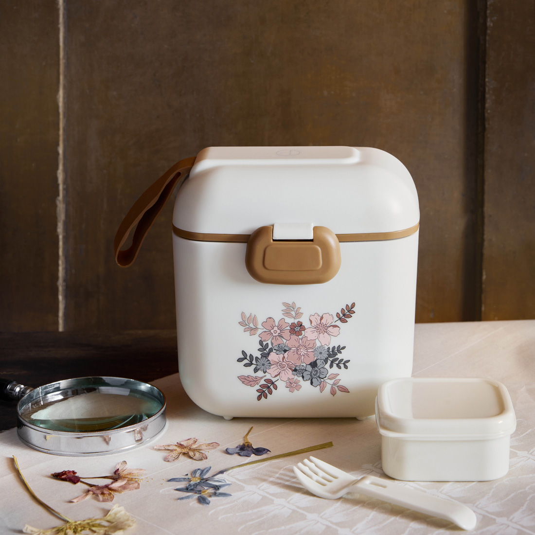 Lunsj- og snacksboks blomster