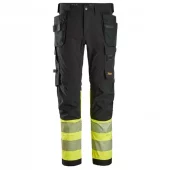 6231 High-Vis, Arbeidsbukse med fireveisstretch og hylsterlommer, Klasse 1
