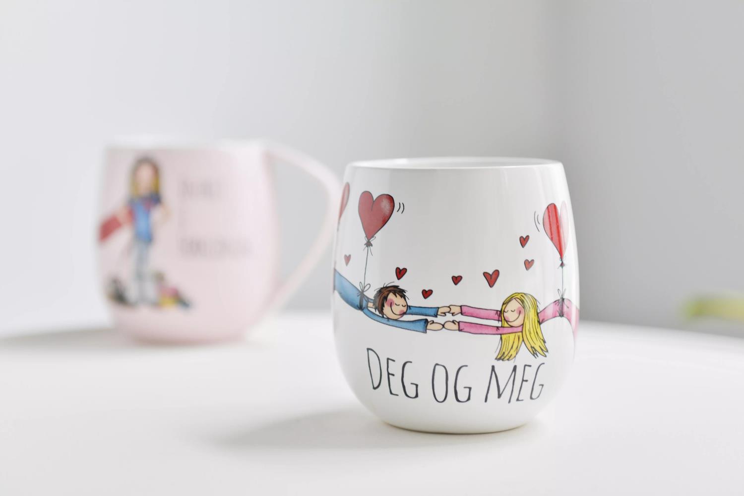 Lykketegning krus "deg og meg"