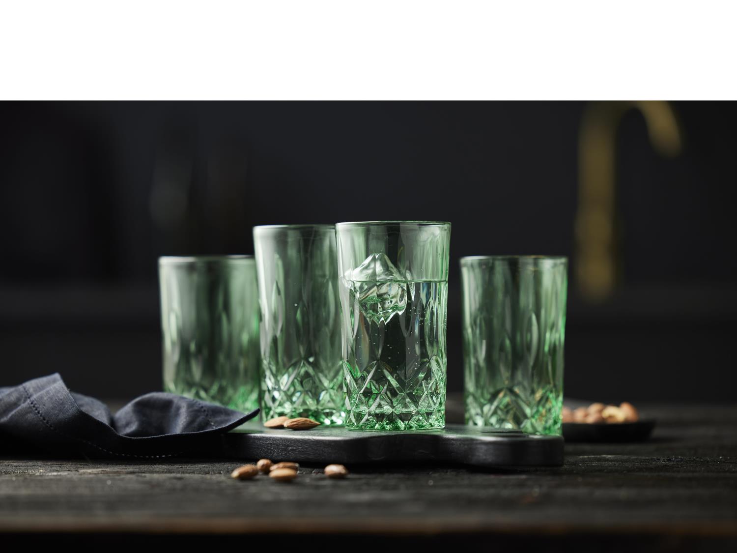 Sorrento highball glasses grønn 4 stk 38 cl