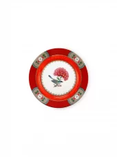 Blushing Birds rød tallerk 17cm