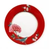 Blushing Birds rød tallerk 21cm