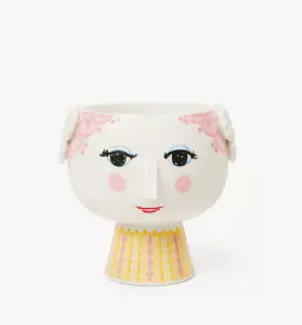 Bjørn Wiinblad Eva potte 15,5 cm gul/rosa