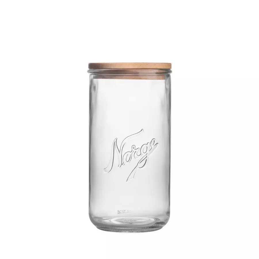 Norgesglasset krukke m/trelokk 20cm