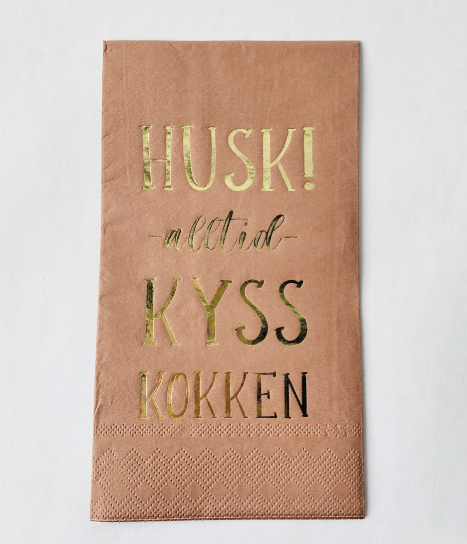 Trend serviett 33x40cm HUSK alltid KYSS kokken