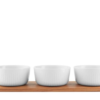 Eva Trio Legio Nova snackset: 3 bowls 25 cl and oak serving board 34 cm