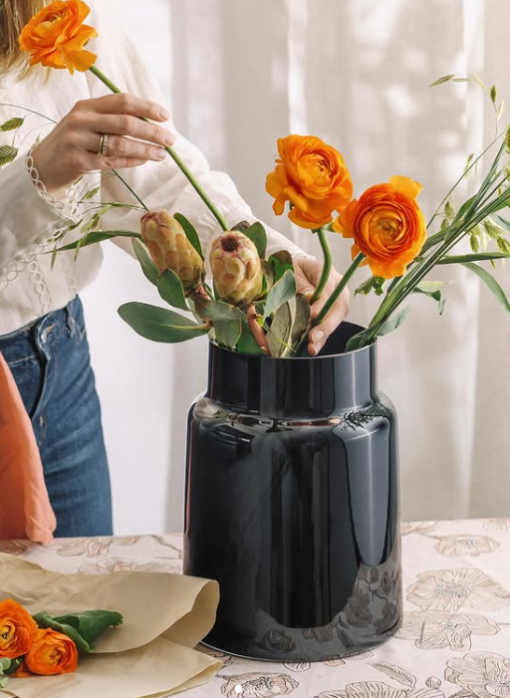 Hadeland Tindre røkgrå vase 30,5cm