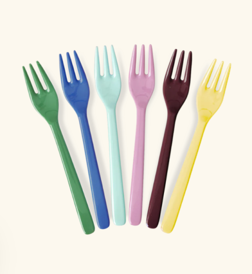 Rice melamin gaffel 6 pk show your colors