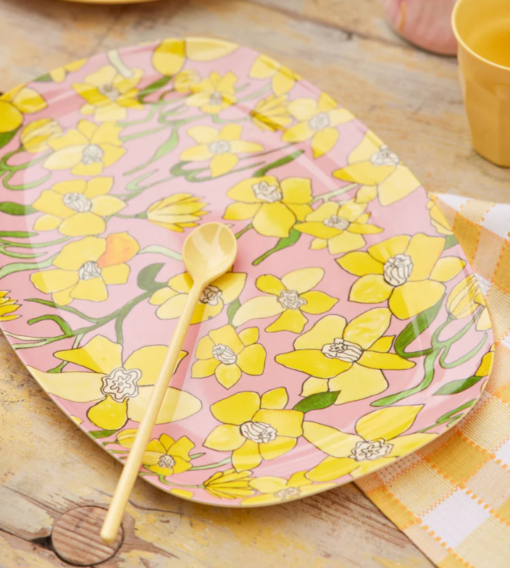 Rice rektangulær tallerk daffodils print
