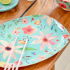 Rice rektangulær tallerk Selma flower print