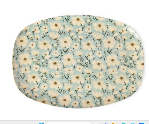 Rice rektangulær tallerk summer bloom print