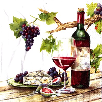 Rødvin/ost Serviett lunsj