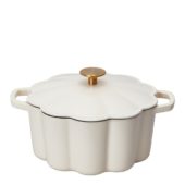 Anders Petter Stenfors støpejernsgryte 4,2L Blomma Beige