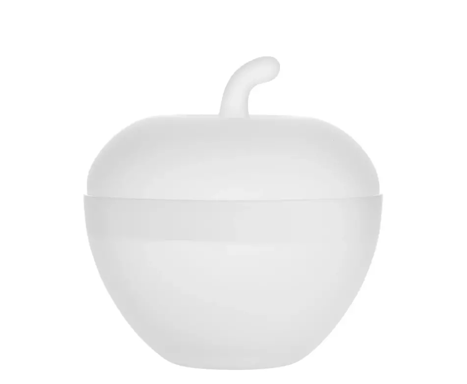 Glasseple m/lokk hvit frostet