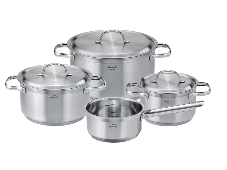 Røsle Grytesett m/lokk PureElements 7 deler Stål