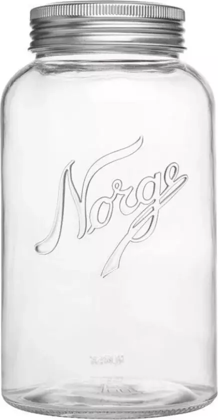 Norgesglasset krukke m/skrulokk 2L
