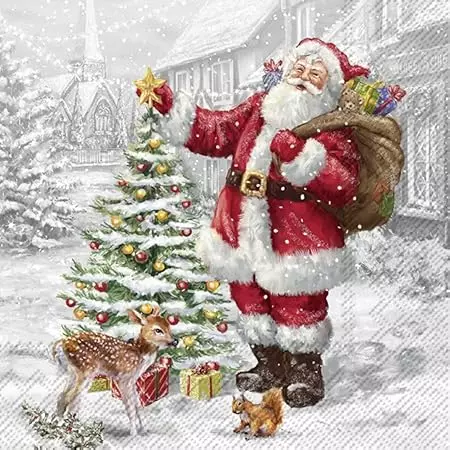 Ihr Santa xmas tree kaffeserviett