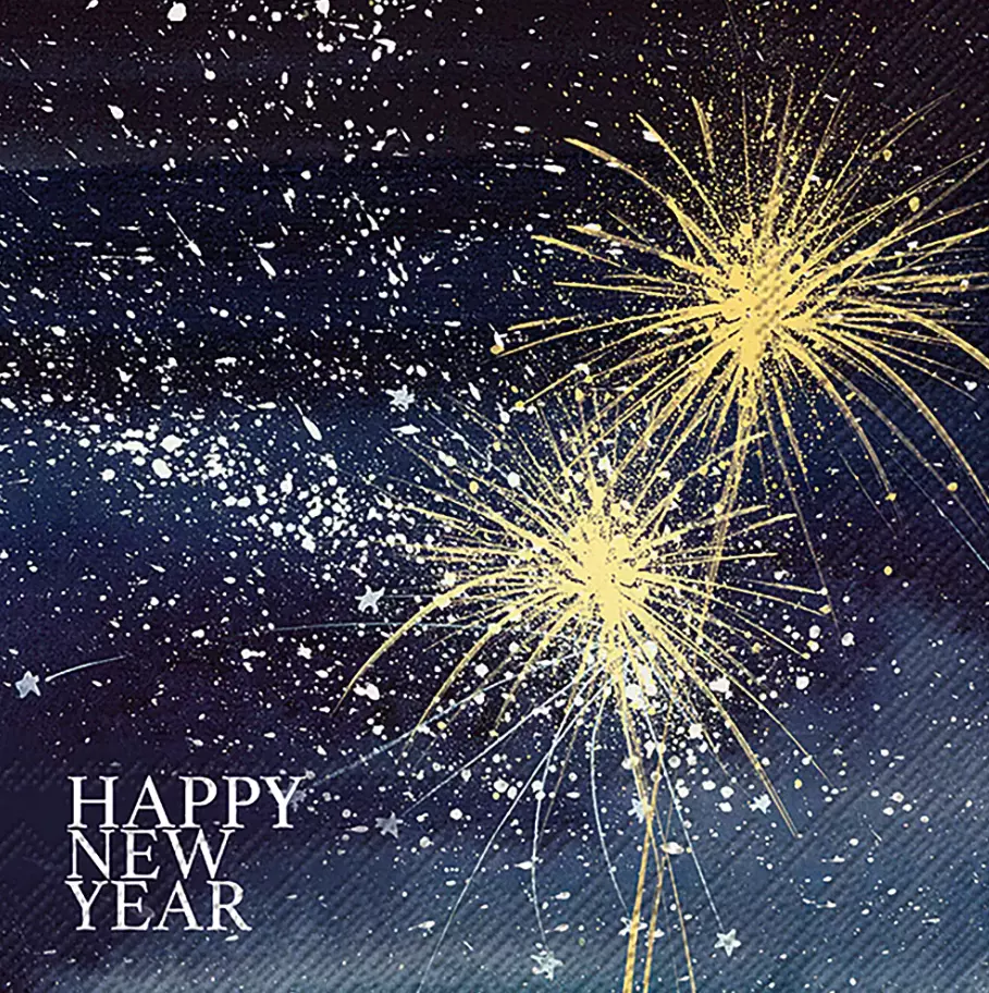 Ihr Happy silvester blue lunch serviett