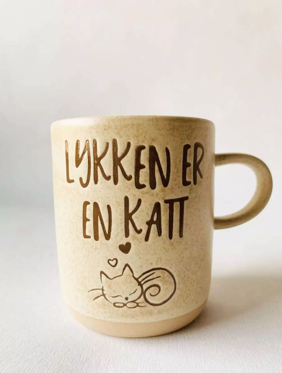 Trend Design Krus "Lykken er en katt"
