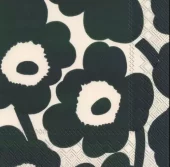 Marimekko servietter 12,2x12,5 cm mørkegrønn/krem