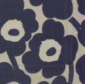 Marimekko servietter 16x16 cm sort/beige