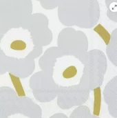 Marimekko servietter 12,5x12,5 cm hvit/sølv