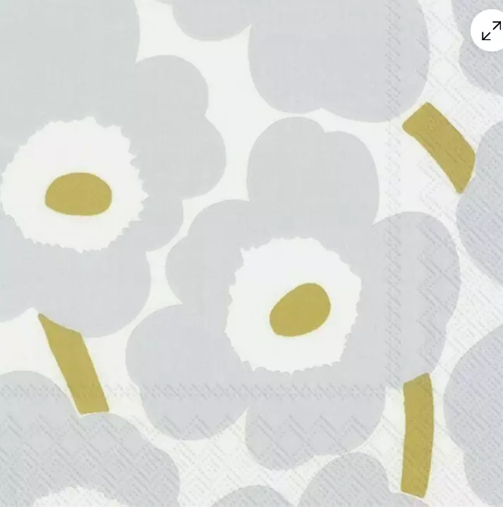 Marimekko servietter 12,5x12,5 cm hvit/sølv