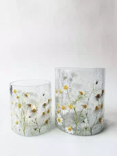 Trend Design Lysglass krakelert kamille 11,5×13 cm
