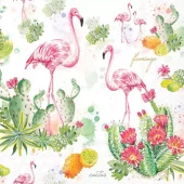Napkin Lunsj Flamingo and cactus
