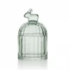 Glassskål Hare m/Lokk 12,5cm Grønn