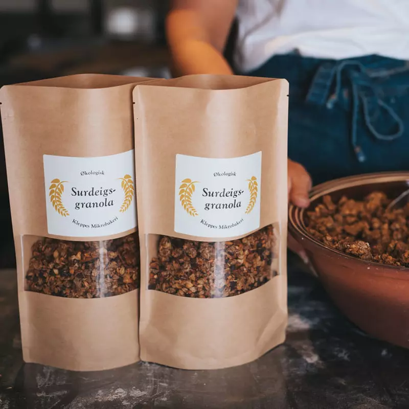 Kleppes Mikrobakeri Surdeigsgranola m/70% Sjokolade