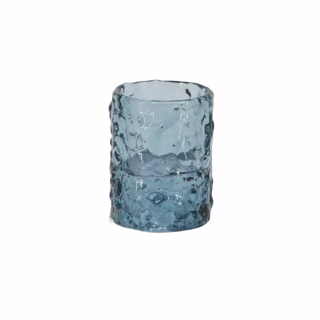 Holmen Irini - Telysholder Glass D5,5x7,5cm Blå