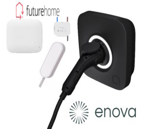 12.499,- etter støtte for Sort Futurehome ladestasjon med smarthus ferdig installert