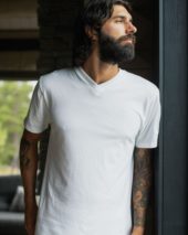 Dovre T-shirts V-neck organic