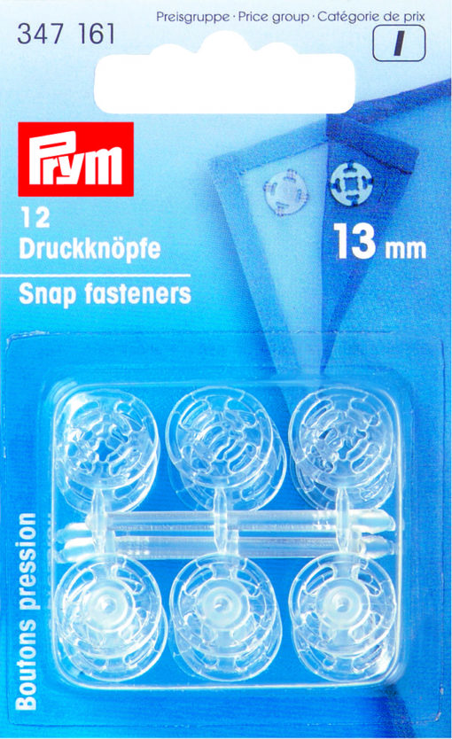 Trykknapper Transparent 13mm