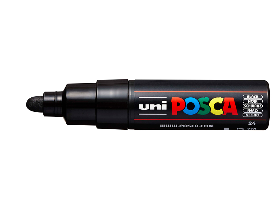 Uni POSCA PC-7M - Bullet 4,5-5,5mm - 24 Black