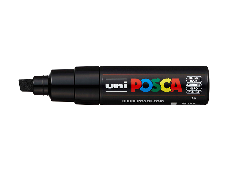 Uni POSCA PC-8K - Chisel 8mm - 24 Black