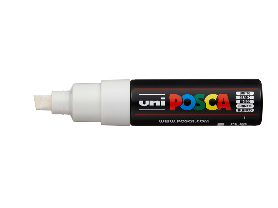 Uni POSCA PC-8K - Chisel 8mm - 1 White