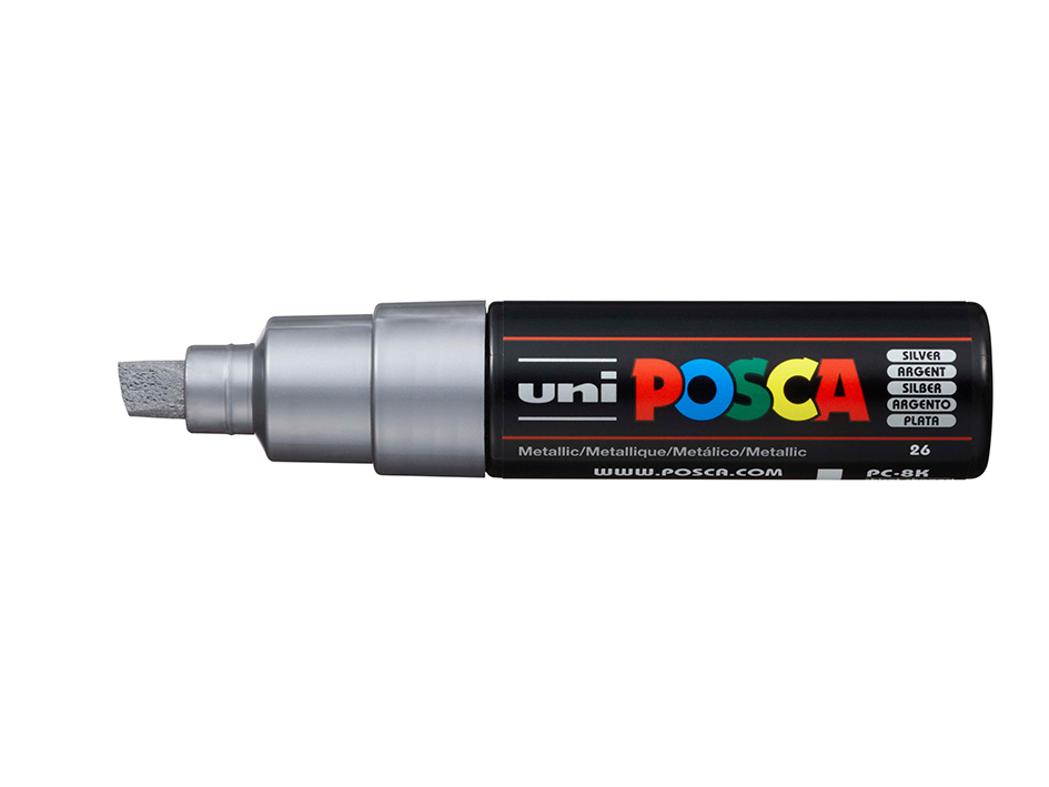 Uni POSCA PC-8K - Chisel 8mm - 26 Silver