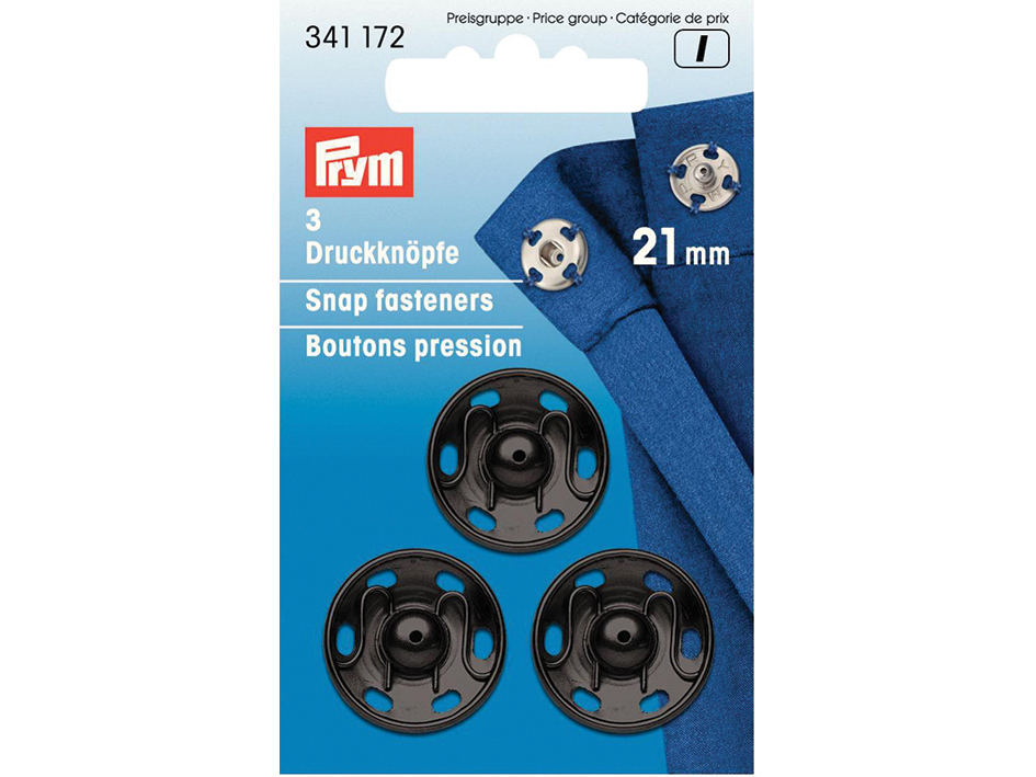 Prym Patentknapper 21mm 3stk – Sort