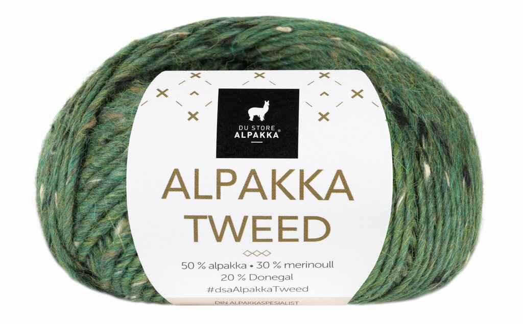 Alpakka Tweed - Furugrønn