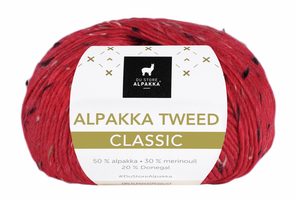 Alpakka Tweed Classic - Rød