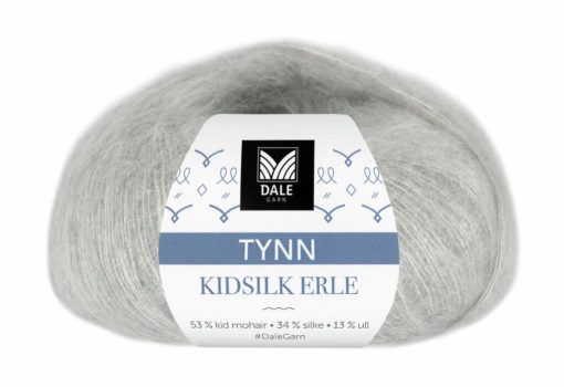 Tynn Kidsilk Erle - Lys grå melert