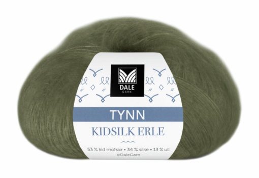 Tynn Kidsilk Erle - Armygrønn