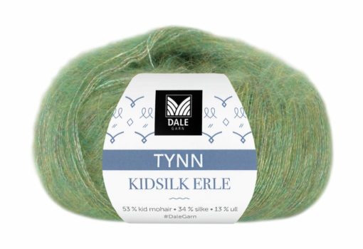 Tynn Kidsilk Erle - Grønn melert