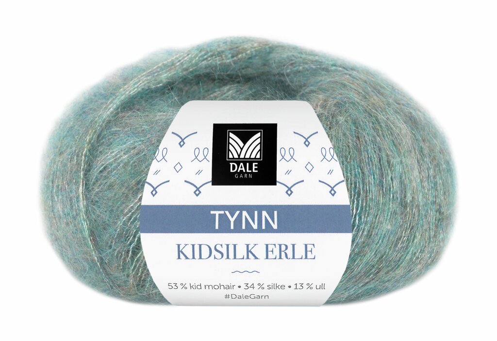 Tynn Kidsilk Erle - Petrol melert