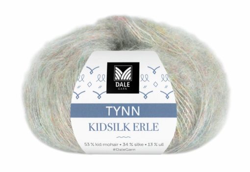 Tynn Kidsilk Erle - Grønn/Rose melert